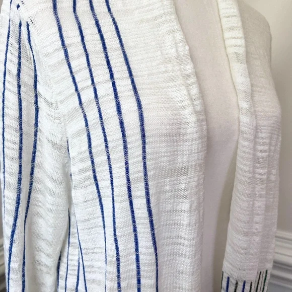 NIC + ZOE Lightweight Linen Blend Open Front Boho Duster Size L - Picture 11 of 13